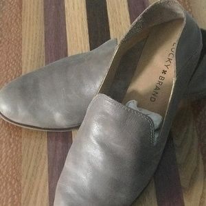 Lovely gray leather slip-ons size 7 1/2M